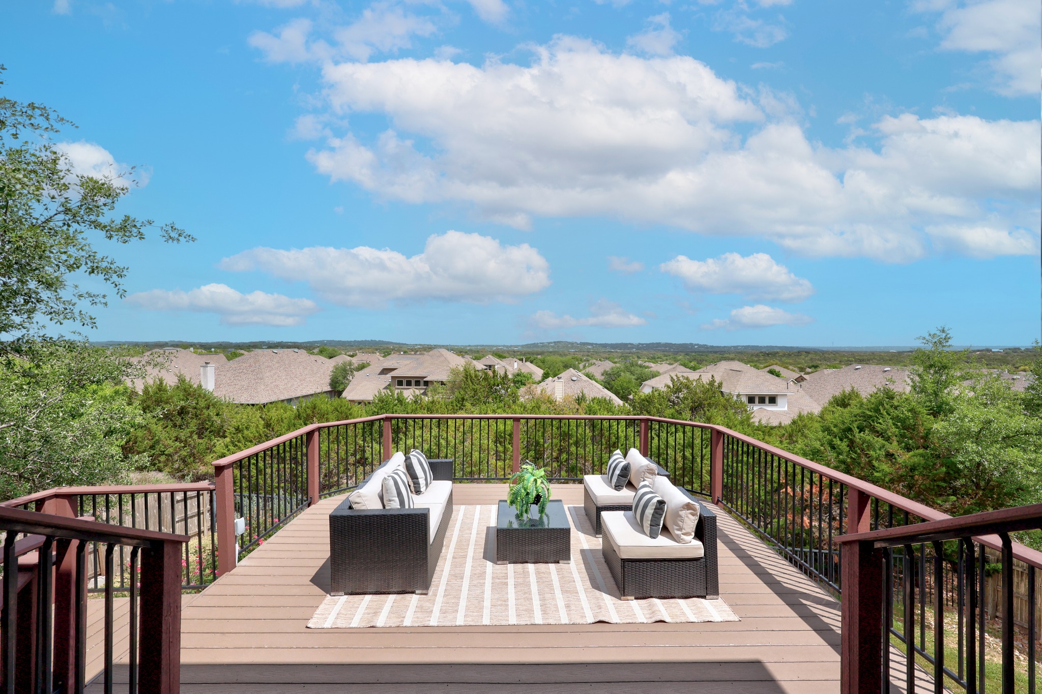 366 Mirafield Lane Austin, TX 78737 - Photo 29 of 34 Spacious wooden terrace with panoramic hill country views