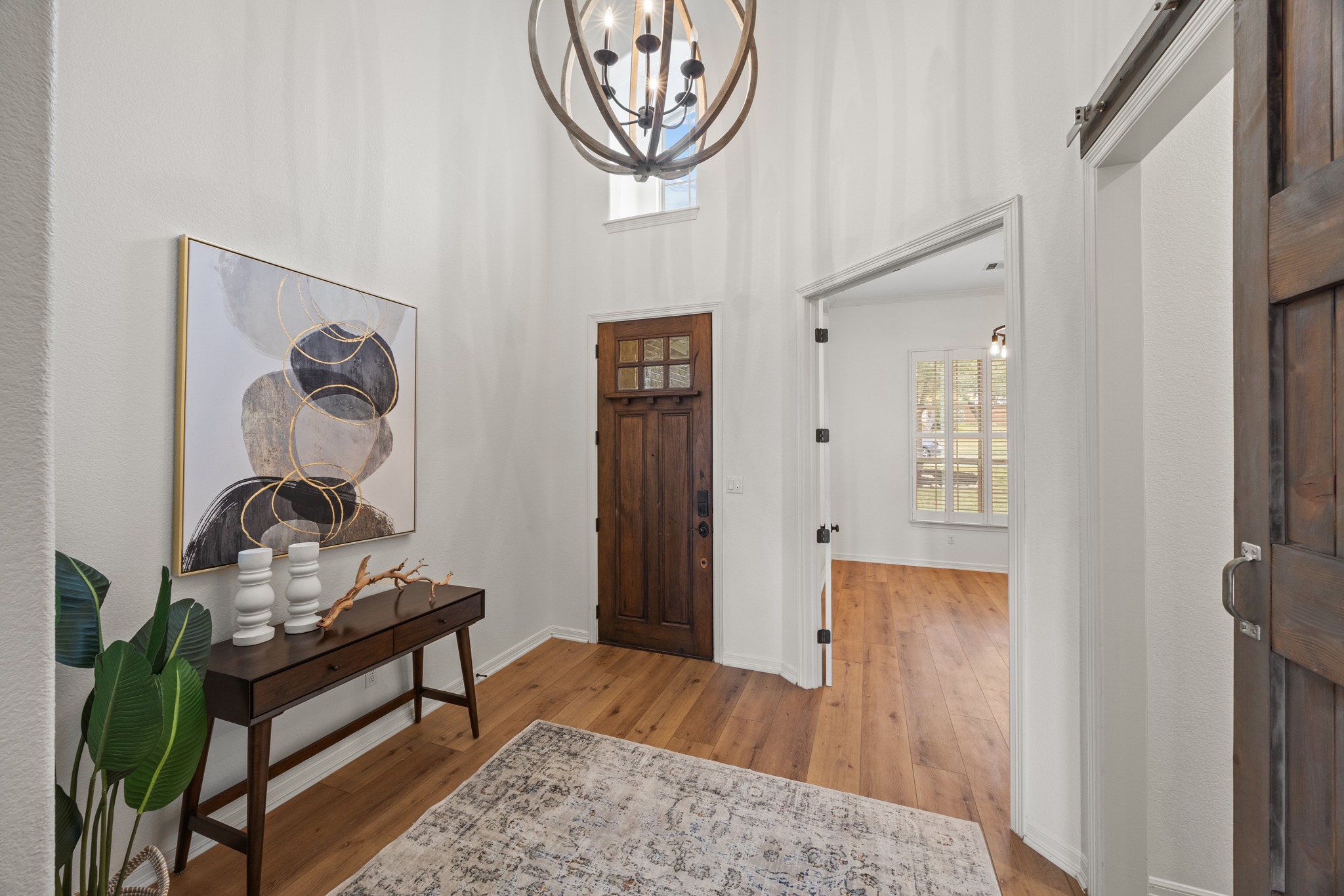 366 Mirafield Lane Austin, TX 78737 - Photo 3 of 34 Foyer with custom entry door.