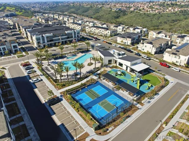 an aerial view of a city