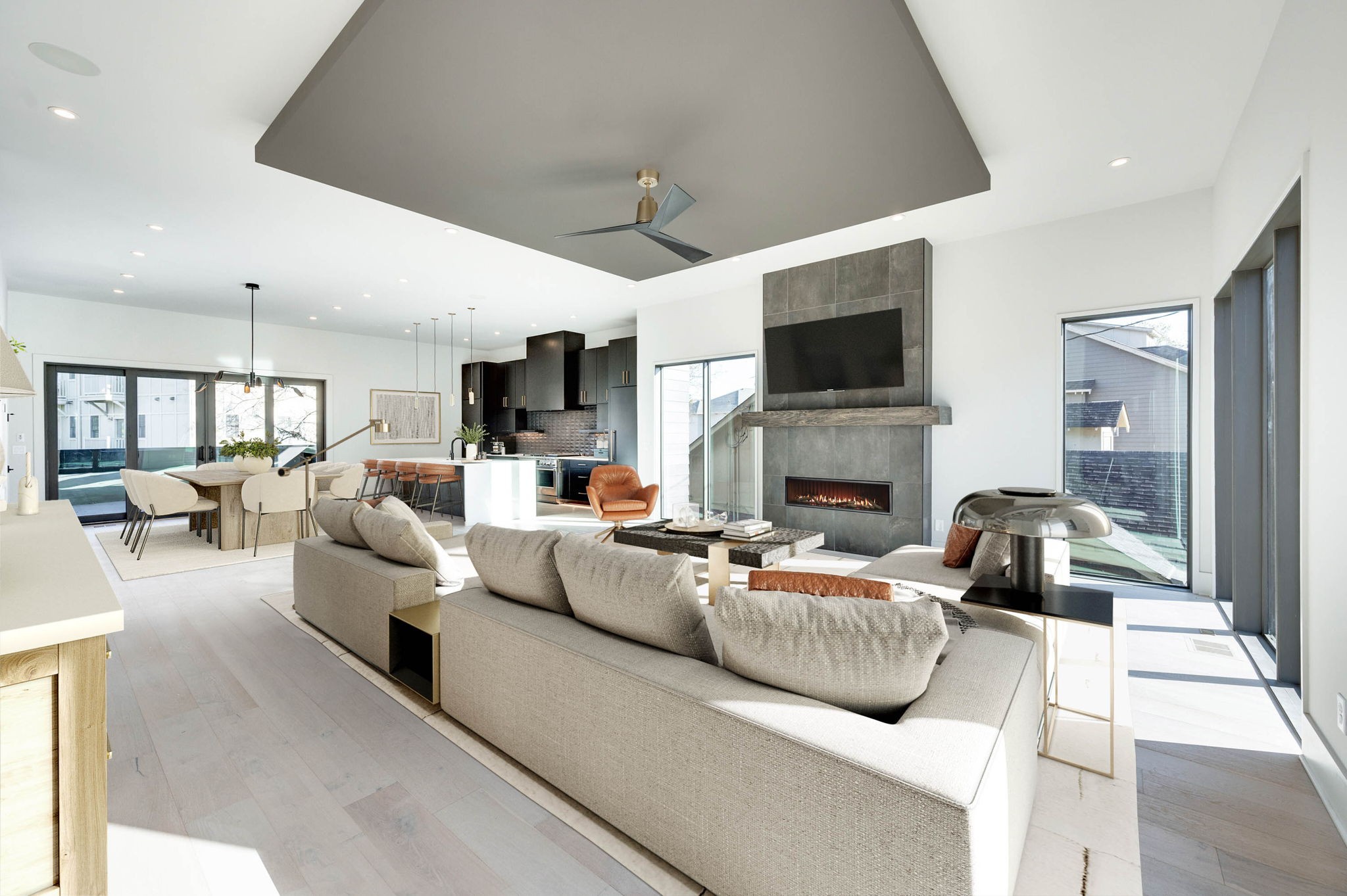 3122 A Belwood Street Nashville, TN 37203 - Photo 15 of 61 a living room with fireplace furniture and a flat screen tv