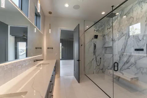 a bathroom with a shower