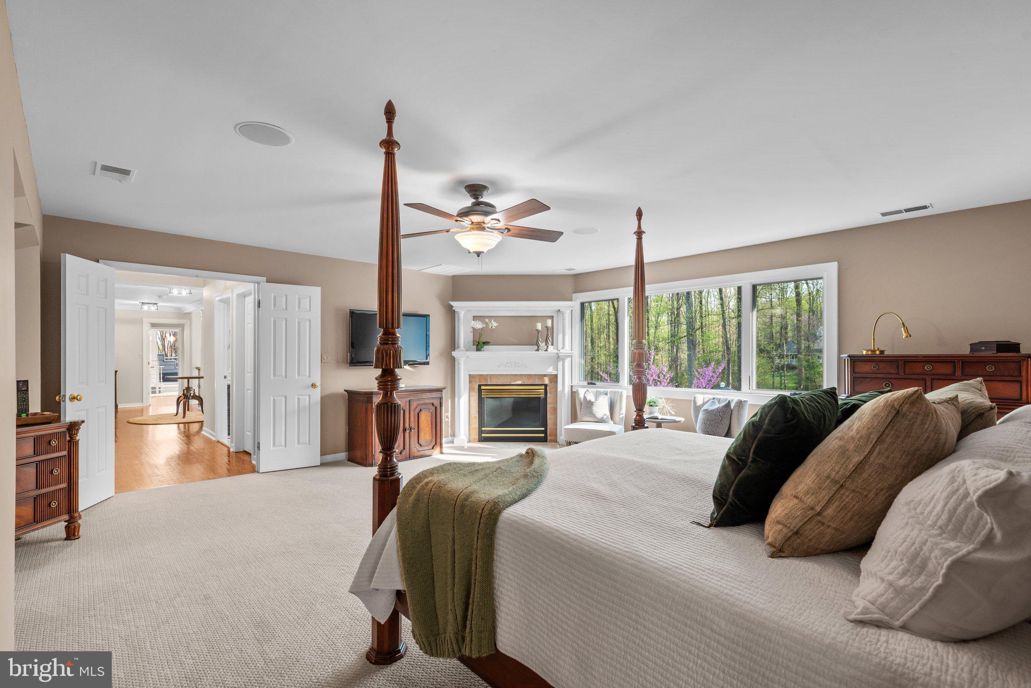 13791 Lakeside Drive Clarksville, MD 21029 - Photo 44 of 90 a bed room with a bed and a fireplace