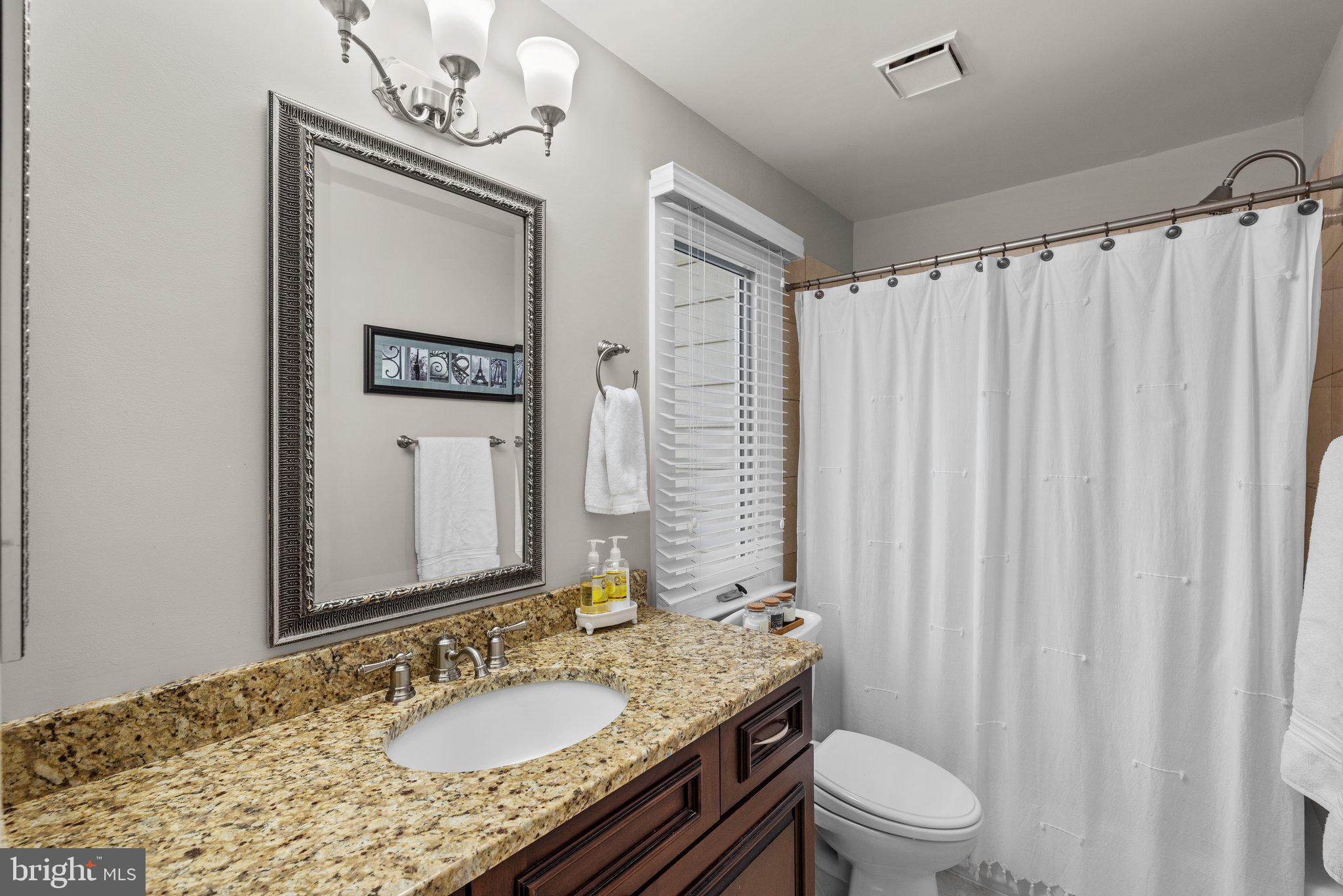 13791 Lakeside Drive Clarksville, MD 21029 - Photo 56 of 90 a bathroom with a granite countertop sink toilet and shower