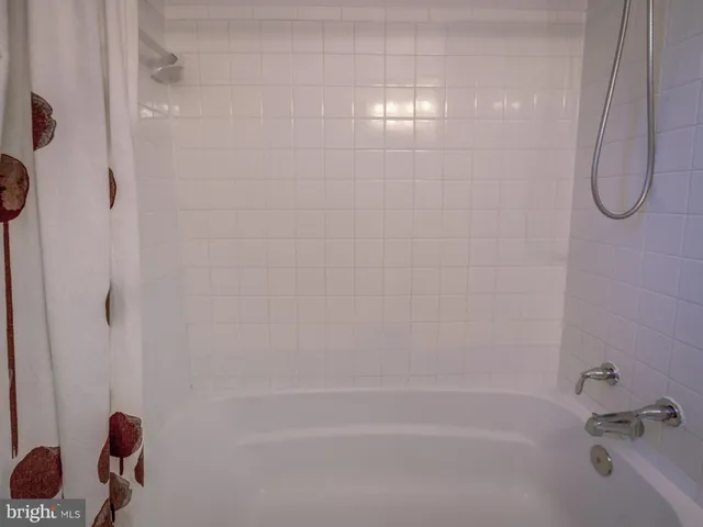 a bathroom with a bath tub