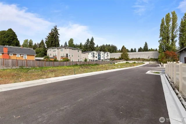 a view of a lake with houses