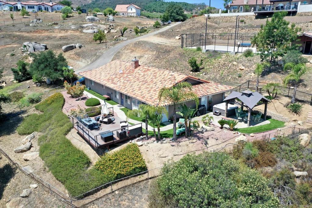 36485 Carney Road Valley Center, CA 92082 - Photo 70 of 75 an aerial view of a house with a yard basket ball court and outdoor seating