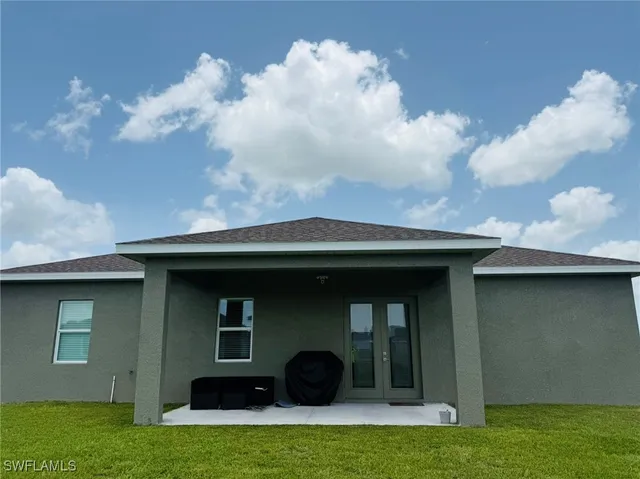 a house view with a garden space