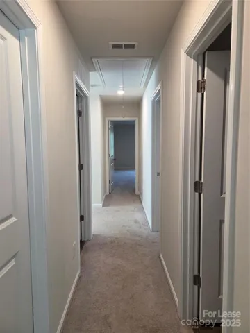 a view of hallway with shower