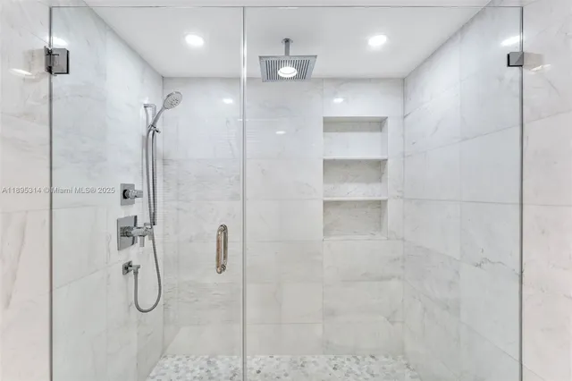 a bathroom with a shower