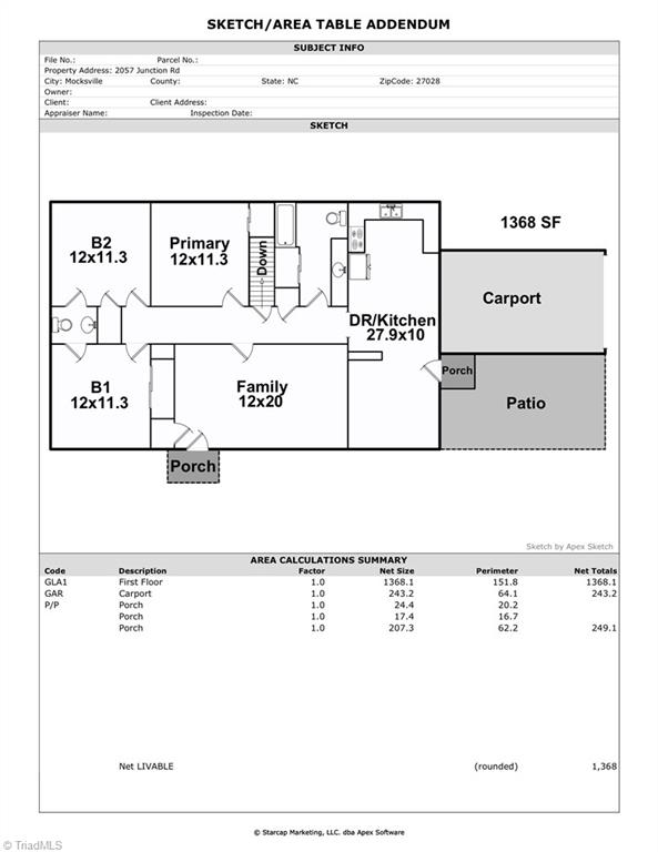 2057 Junction Road Cooleemee, NC 27014 - Photo 32 of 34 Sketch of main floor