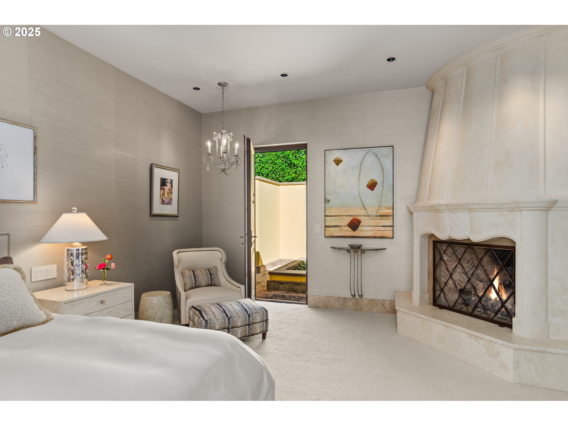 8418 Valley Way Southeast Turner, OR 97392 - Photo 27 of 48 a bedroom with a bed and a fireplace