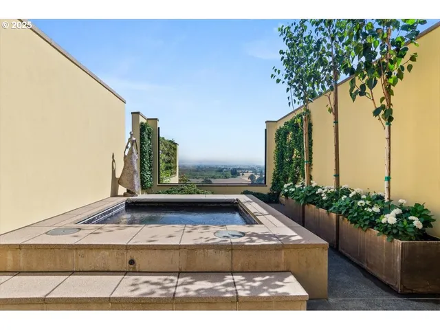 a view of outdoor space with furniture and garden
