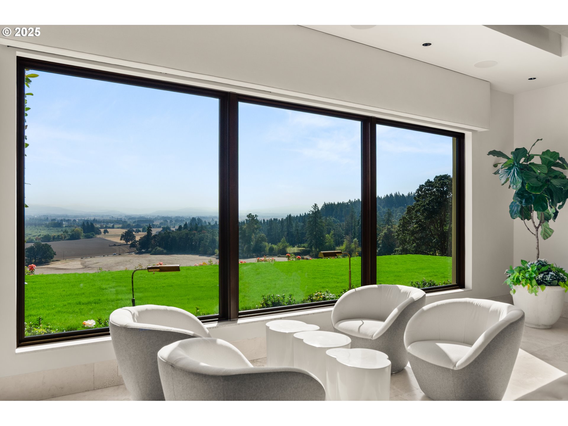 8418 Valley Way Southeast Turner, OR 97392 - Photo 9 of 48 a backyard of a house with a garden and outdoor seating