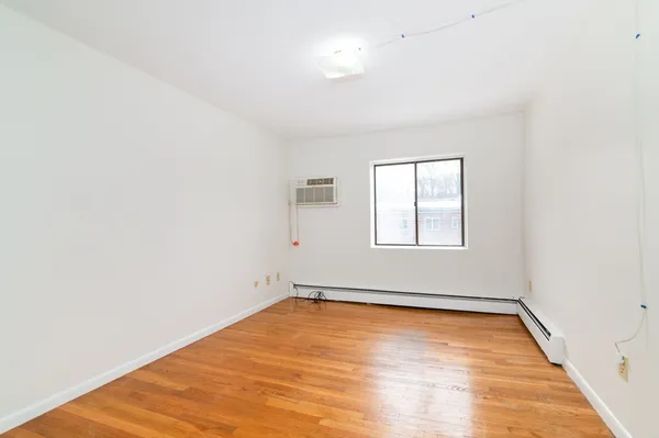 an empty room with a window