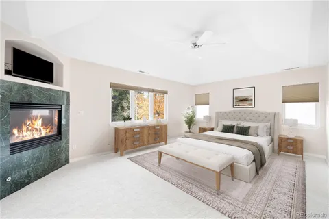 a spacious bathroom with a double vanity sink mirror and double
