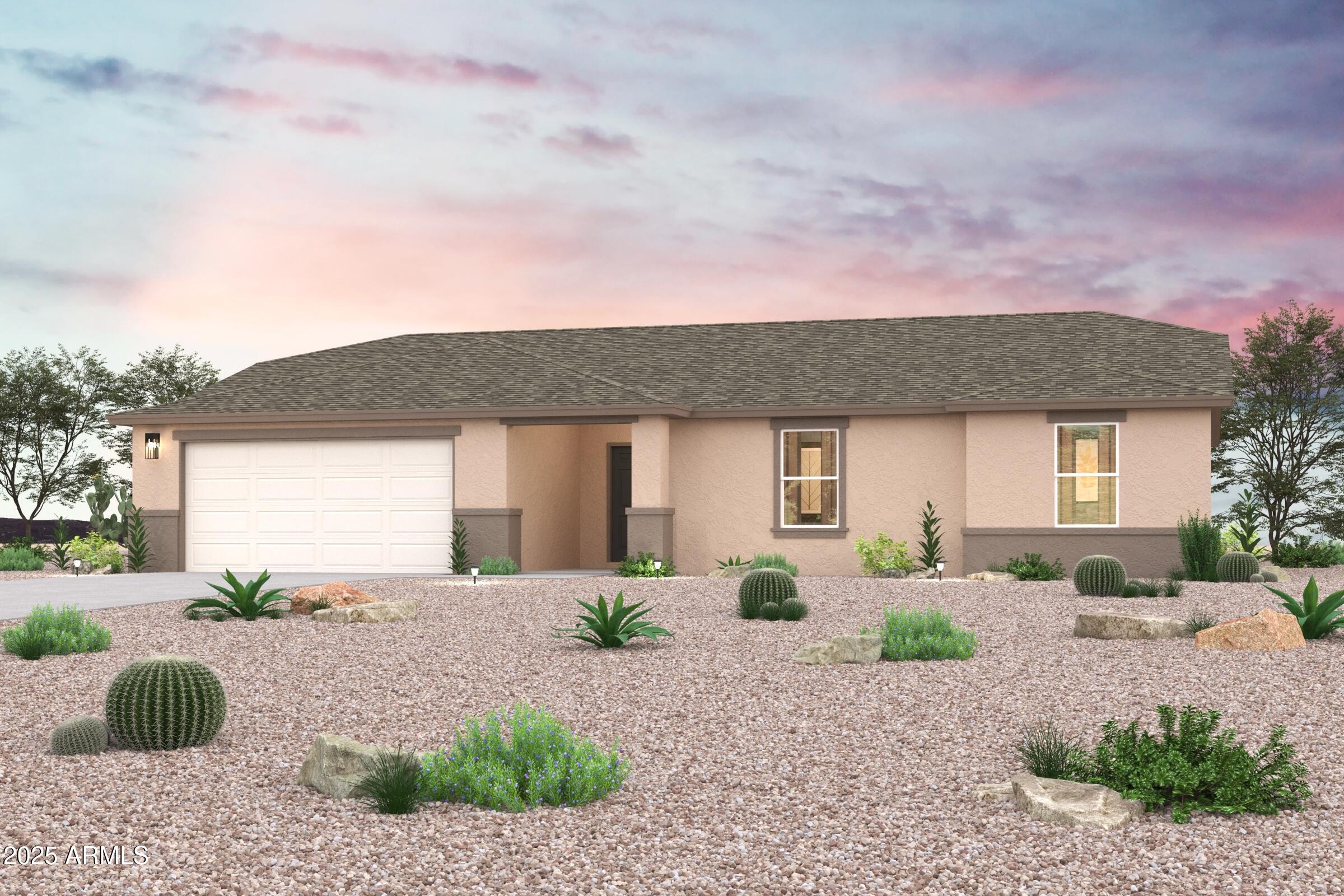 15736 South Moon Valley Road Arizona City, AZ 85123 - Photo 1 of 2 a front view of a house with garden and plants