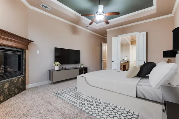 a view of a livingroom with wooden floor