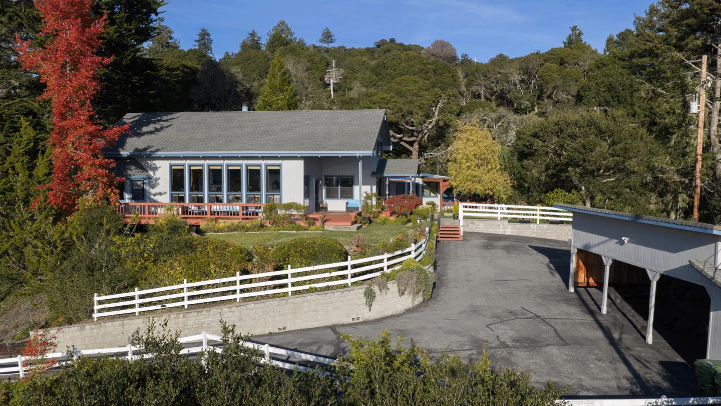 530 Quail Run Road Aptos, CA 95003 - Photo 6 of 25 an aerial view of a house with swimming pool and a yard