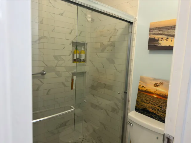 a bathroom with a shower