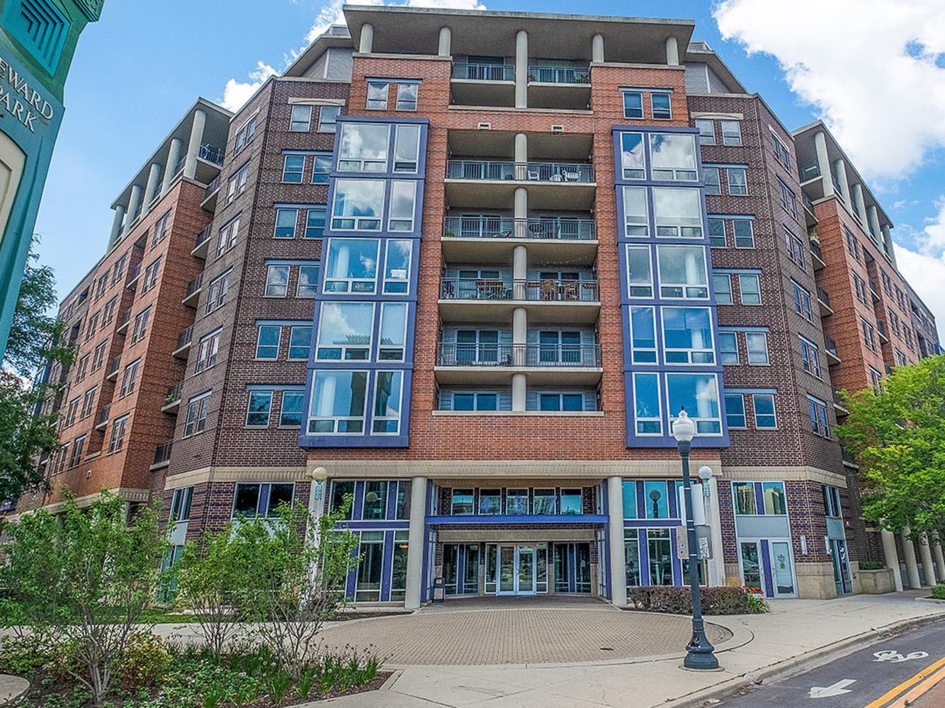 a front view of a building