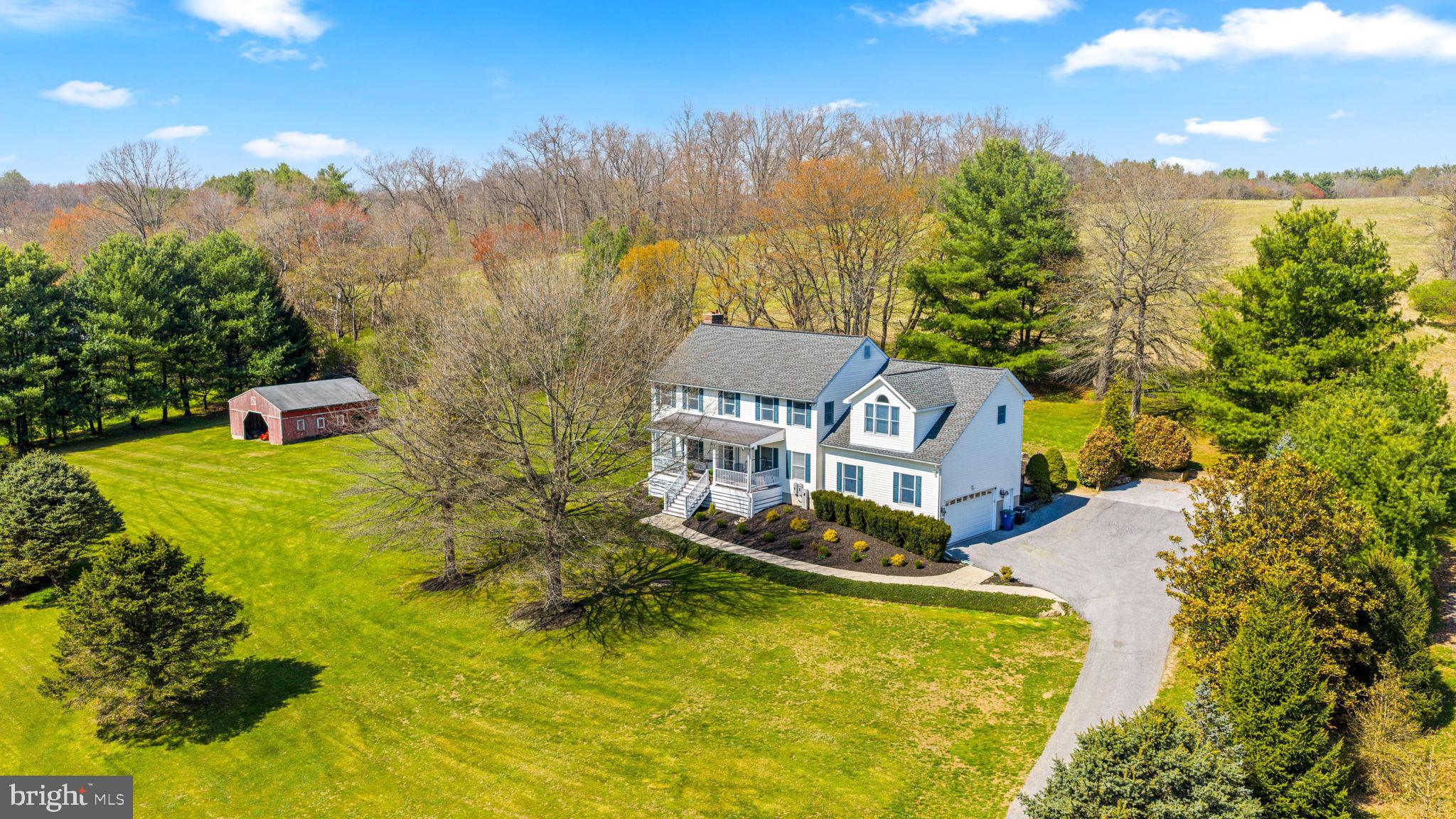 21310 West Liberty Road Parkton, MD 21120 - Photo 103 of 111 a aerial view of a house with swimming pool big yard and large trees