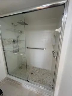 a bathroom with a shower