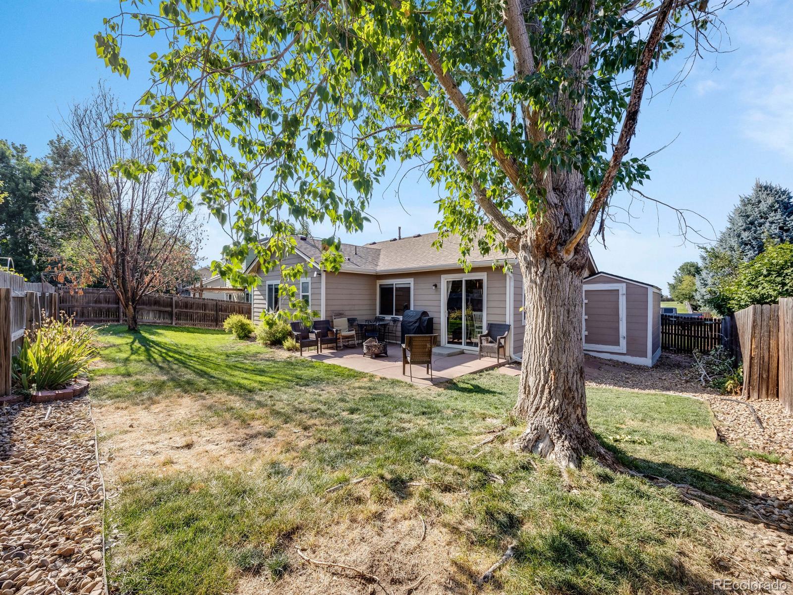 6360 Viewpoint Avenue Firestone, CO 80504 - Photo 26 of 27 a view of a house with backyard sitting area and garden