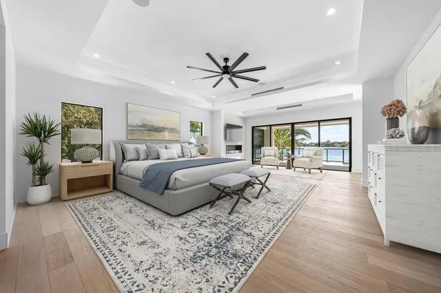 a front view of a house with lake view