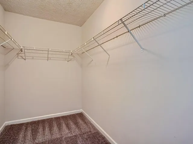 a view of a room with racks on the wall