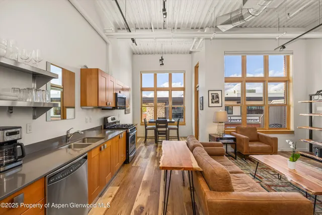 a large kitchen with cabinets