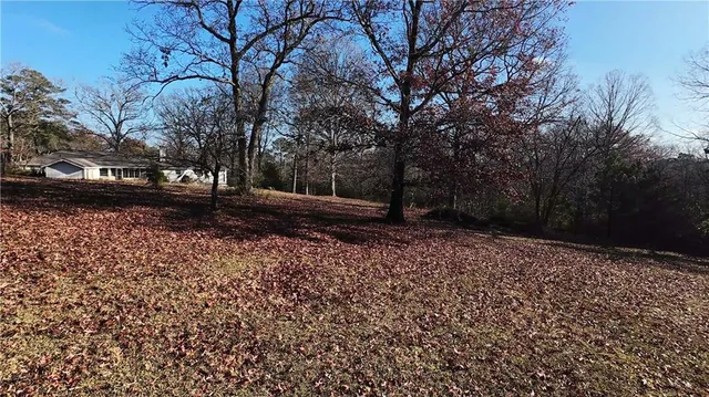 a backyard of a house with lots of green space