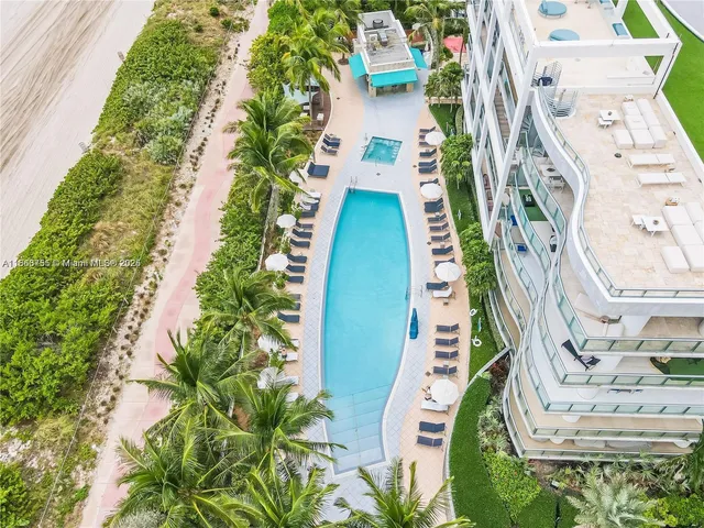 an aerial view of a residential houses