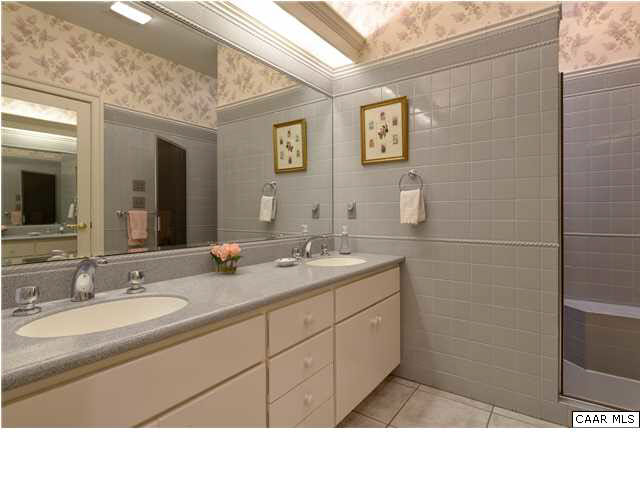 871 Tanglewood Road Charlottesville, VA 22901 - Photo 17 of 33 a bathroom with a sink a mirror and a shower