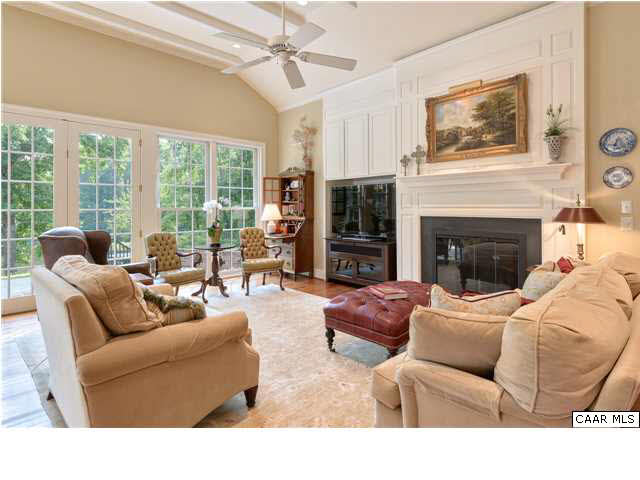 871 Tanglewood Road Charlottesville, VA 22901 - Photo 10 of 33 a living room with furniture a large window and a fireplace