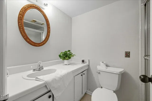a bathroom with a toilet a sink and a mirror