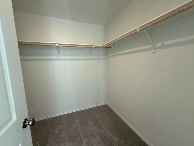 a view of an empty walk in closet