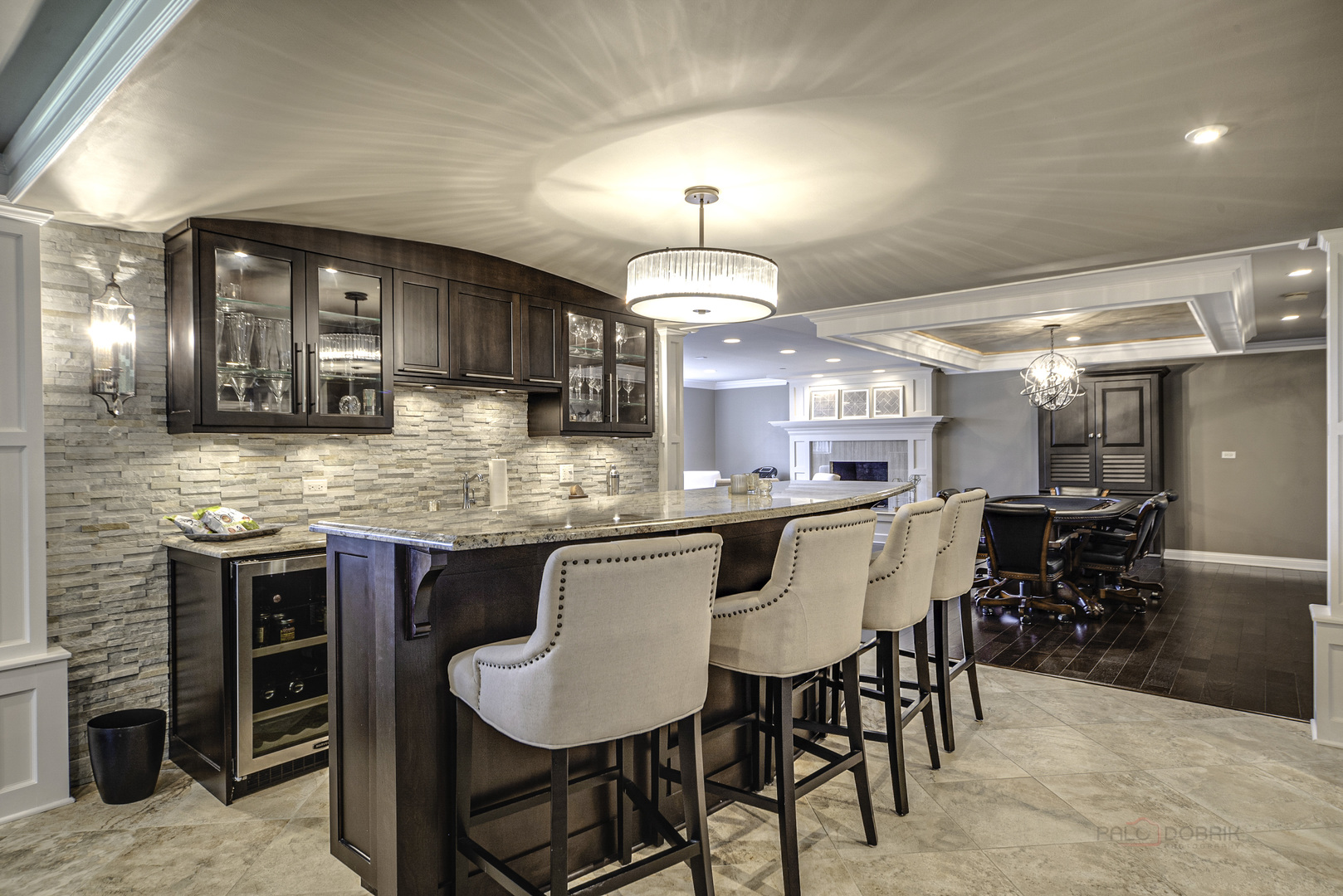 4907 Clover Court Long Grove, IL 60047 - Photo 46 of 67 a kitchen with stainless steel appliances granite countertop a table chairs sink and cabinets