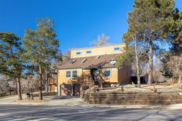 a view of a building with a patio