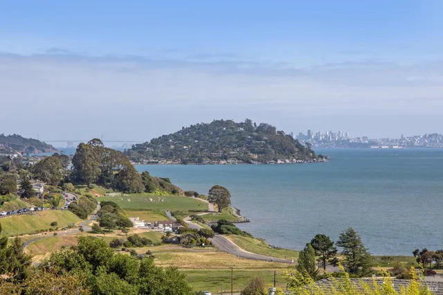 a view of a lake in middle of forest