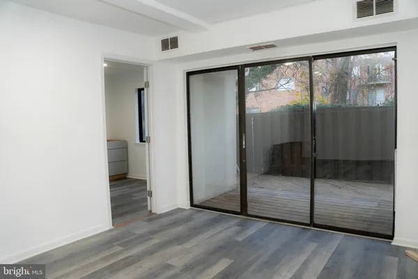 a view of a glass door