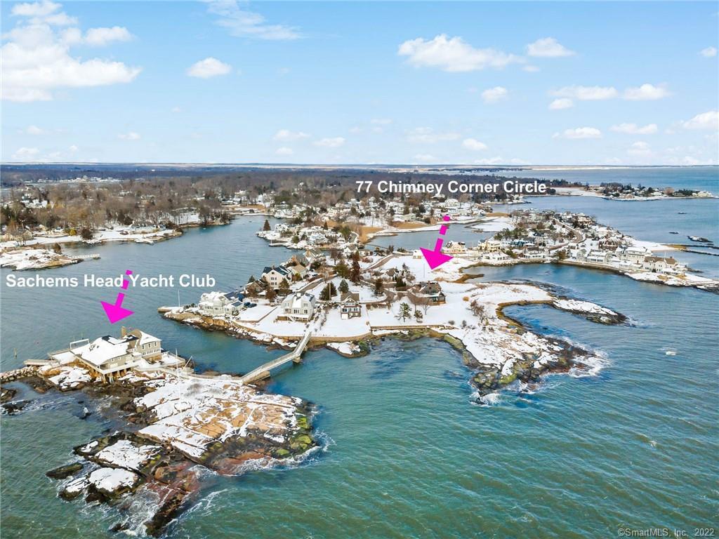This classic waterfront home is located within the prestigious Sachems Head Association, only steps from Sachems Head Yacht Club.