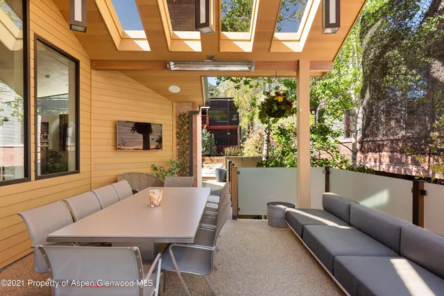 a outdoor living space with furniture