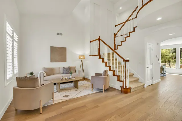 a view of a room with racks on the wall