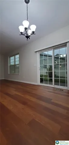 a view of a livingroom with a chandelier