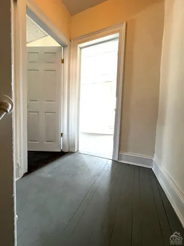 an empty room with closet