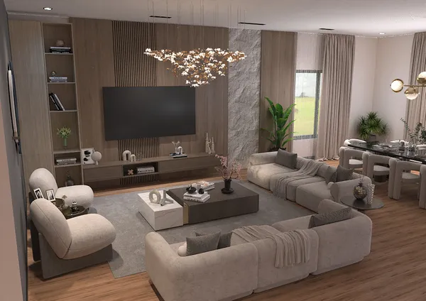 a view of a living room and a flat screen tv