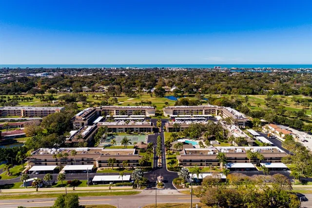 an aerial view of a city