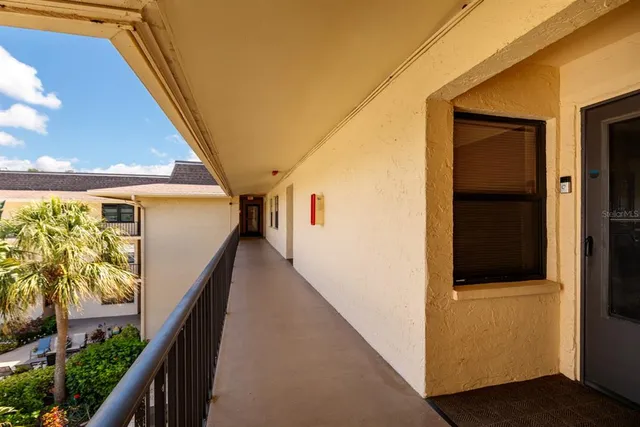 a view of balcony with stairs