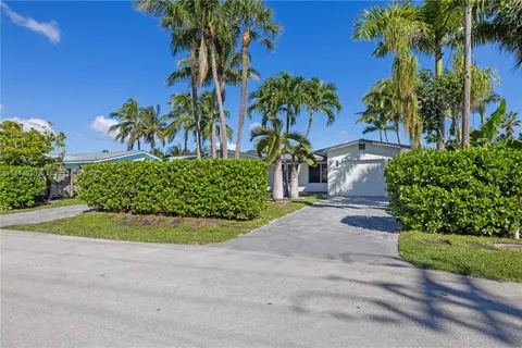 a couple of palm trees sitting in a yard with palm trees