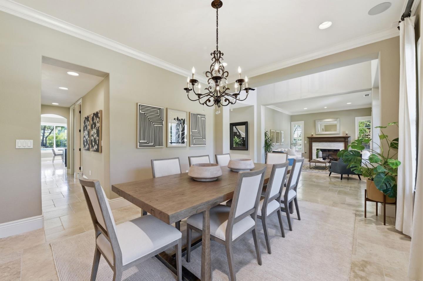2566 Bentley Ridge Drive San Jose, CA 95138 - Photo 28 of 101 a view of a dining room with furniture and chandelier